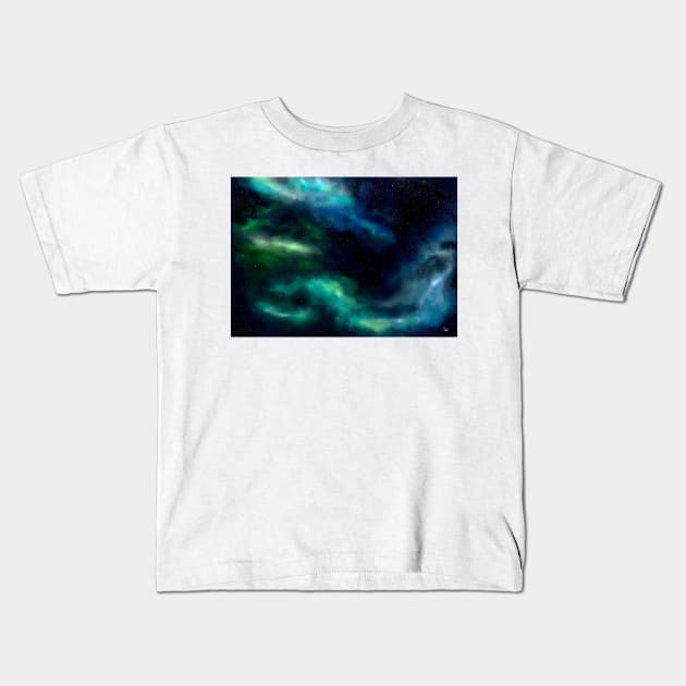 Blue Galaxy Kids T-Shirt by annalisaamato